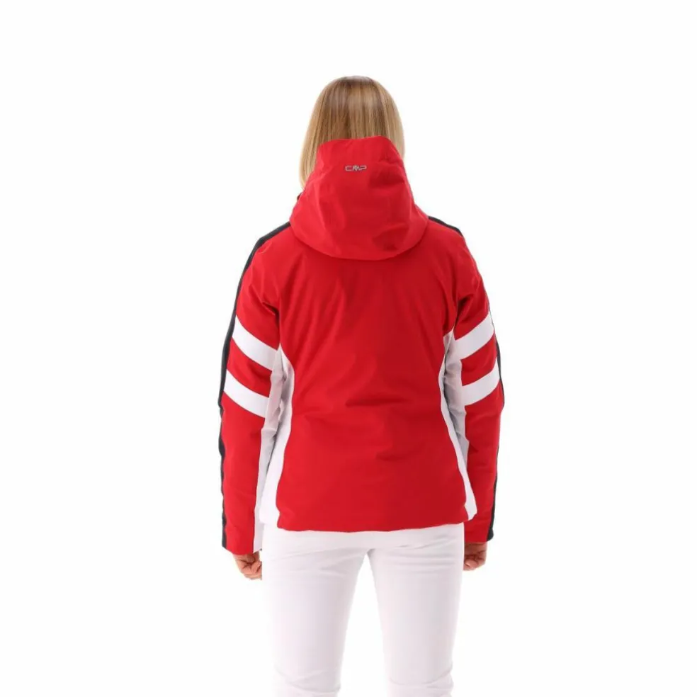 Damen-Skijacke aus Twill mit abnehmbarer Kapuze