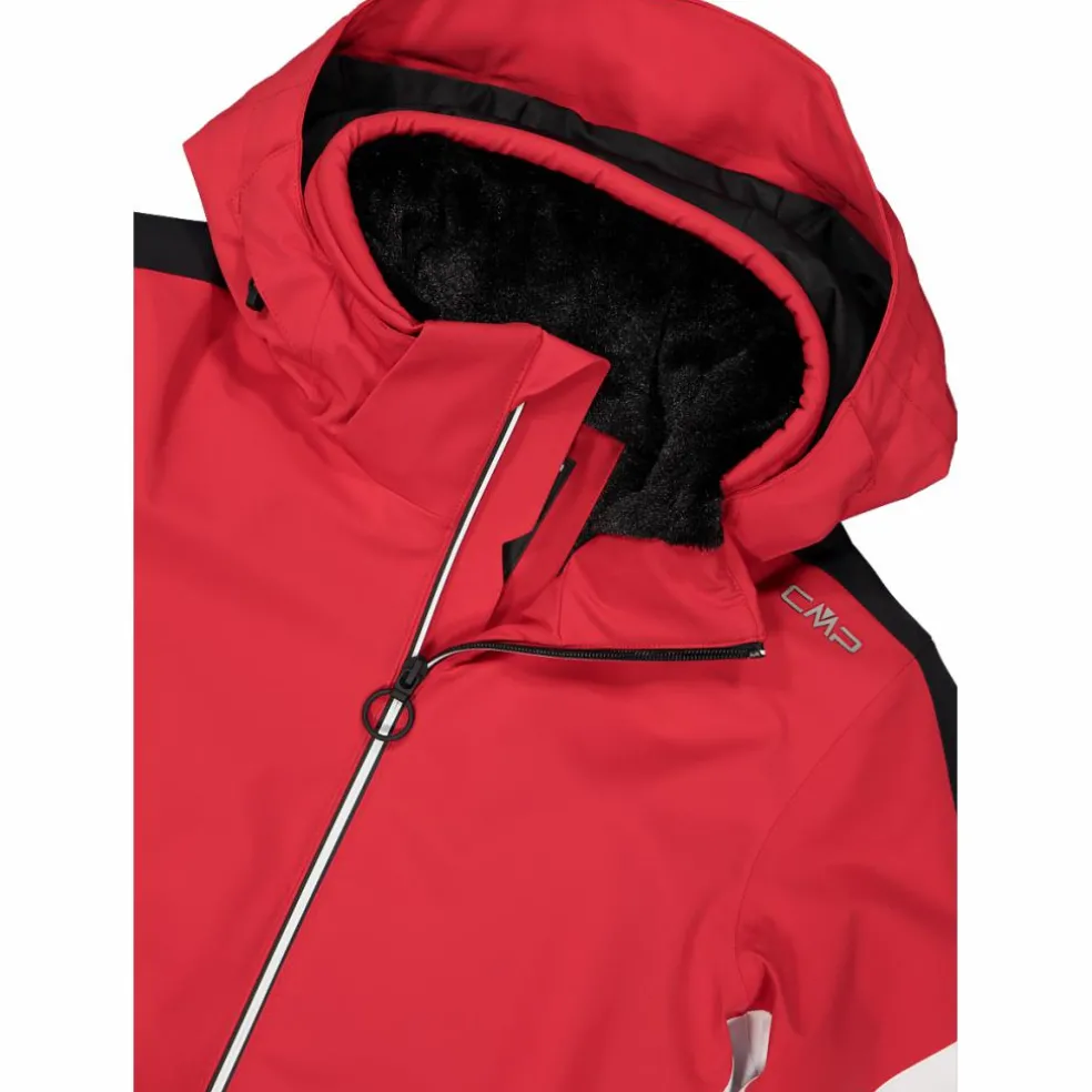 Damen-Skijacke aus Twill mit abnehmbarer Kapuze