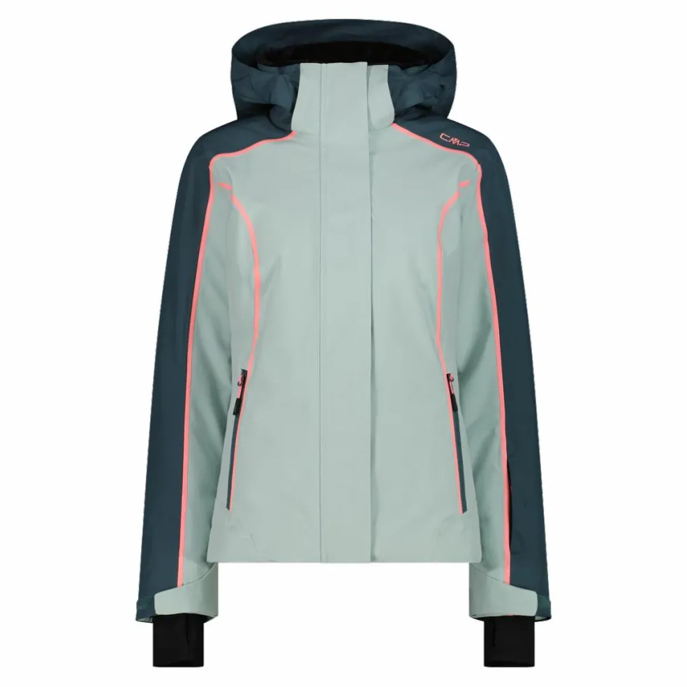 Damen-Skijacke aus 4-Way-Stretchgewebe mit abnehmbarer Kapuze