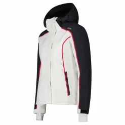 Damen-Skijacke aus 4-Way-Stretchgewebe mit abnehmbarer Kapuze