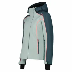 Damen-Skijacke aus 4-Way-Stretchgewebe mit abnehmbarer Kapuze