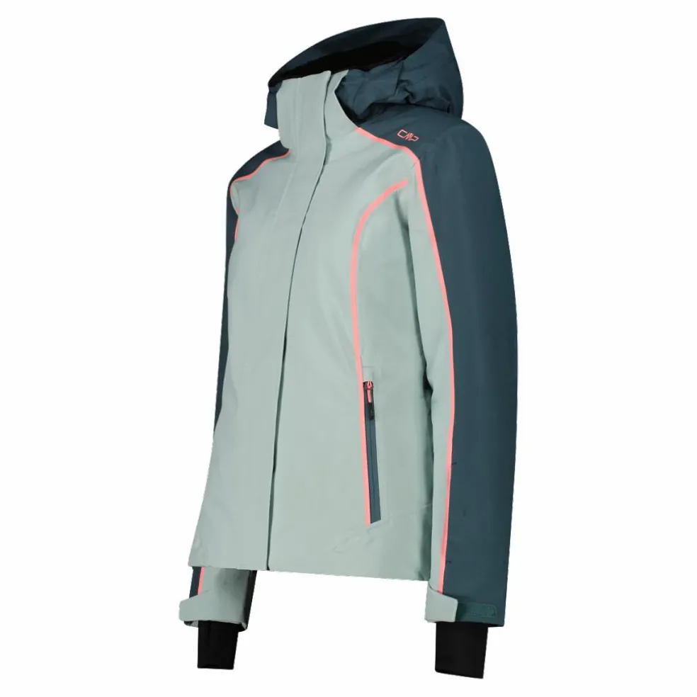 Damen-Skijacke aus 4-Way-Stretchgewebe mit abnehmbarer Kapuze