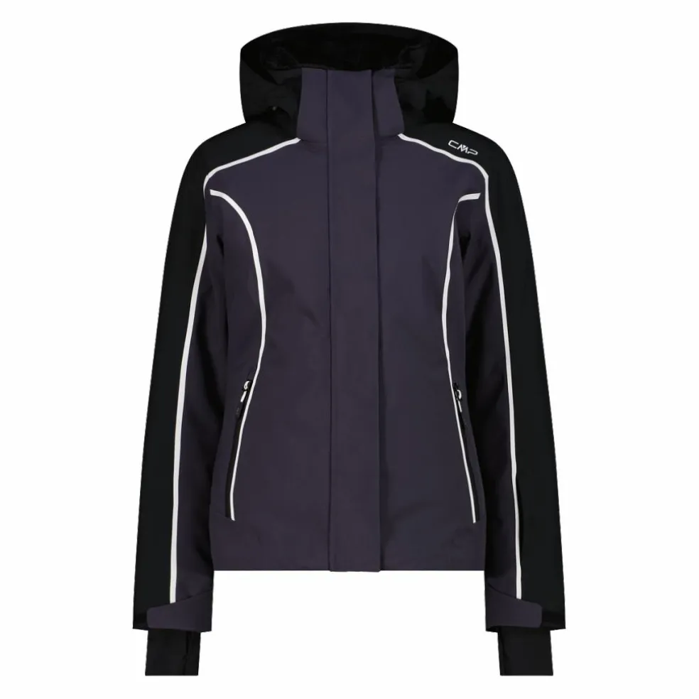 Damen-Skijacke aus 4-Way-Stretchgewebe mit abnehmbarer Kapuze