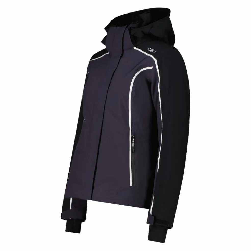 Damen-Skijacke aus 4-Way-Stretchgewebe mit abnehmbarer Kapuze