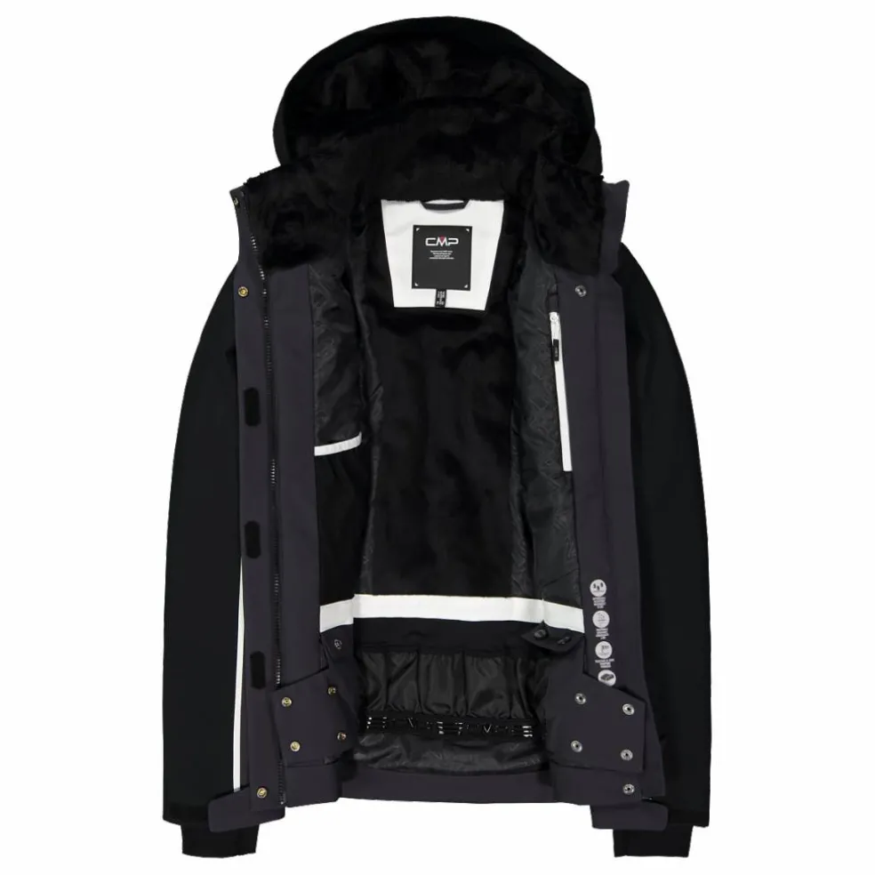 Damen-Skijacke aus 4-Way-Stretchgewebe mit abnehmbarer Kapuze