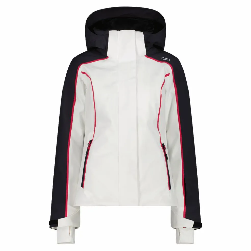 Damen-Skijacke aus 4-Way-Stretchgewebe mit abnehmbarer Kapuze