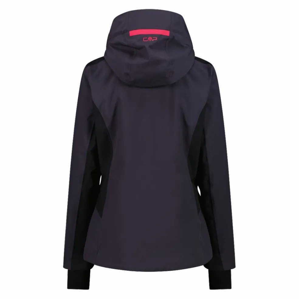 Damen-Skijacke aus 4-Way-Stretchgewebe mit abnehmbarer Kapuze