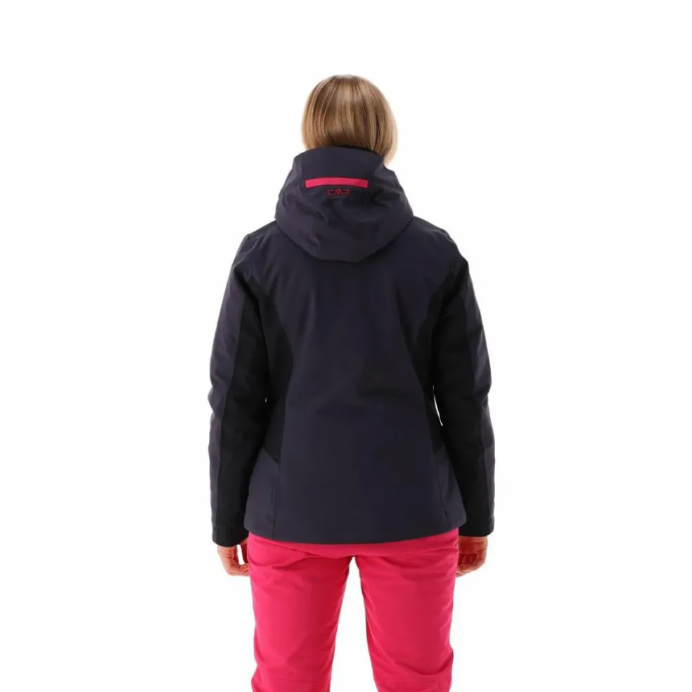 Damen-Skijacke aus 4-Way-Stretchgewebe mit abnehmbarer Kapuze