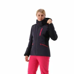 Damen-Skijacke aus 4-Way-Stretchgewebe mit abnehmbarer Kapuze