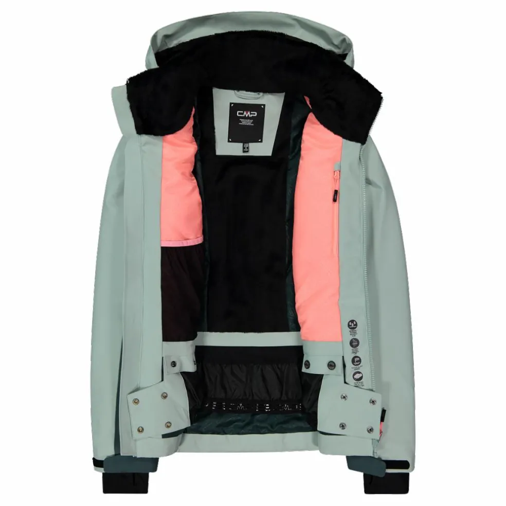 Damen-Skijacke aus 4-Way-Stretchgewebe mit abnehmbarer Kapuze