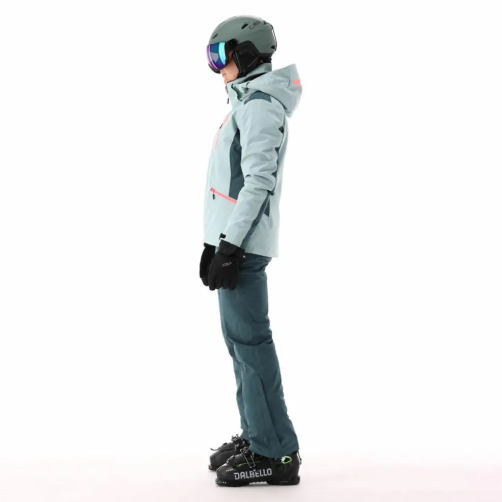 Damen-Skijacke aus 4-Way-Stretchgewebe mit abnehmbarer Kapuze