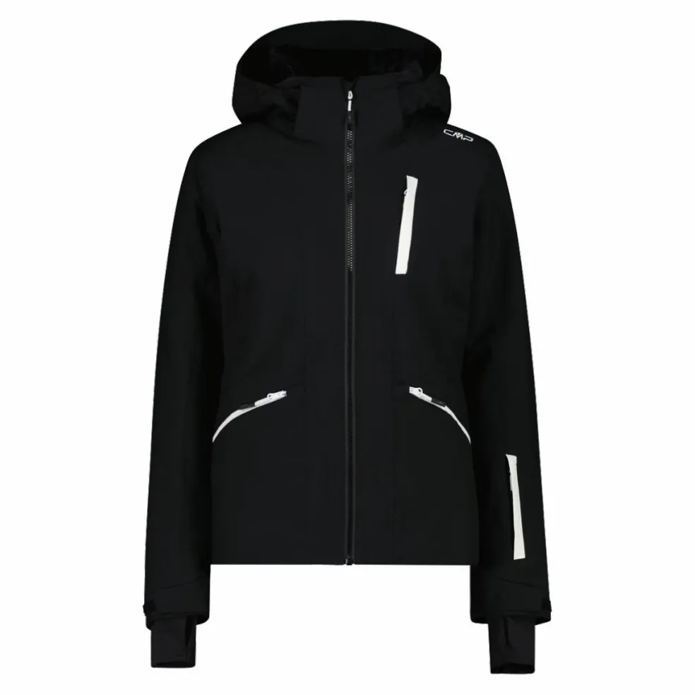 Damen-Skijacke aus 4-Way-Stretchgewebe mit abnehmbarer Kapuze