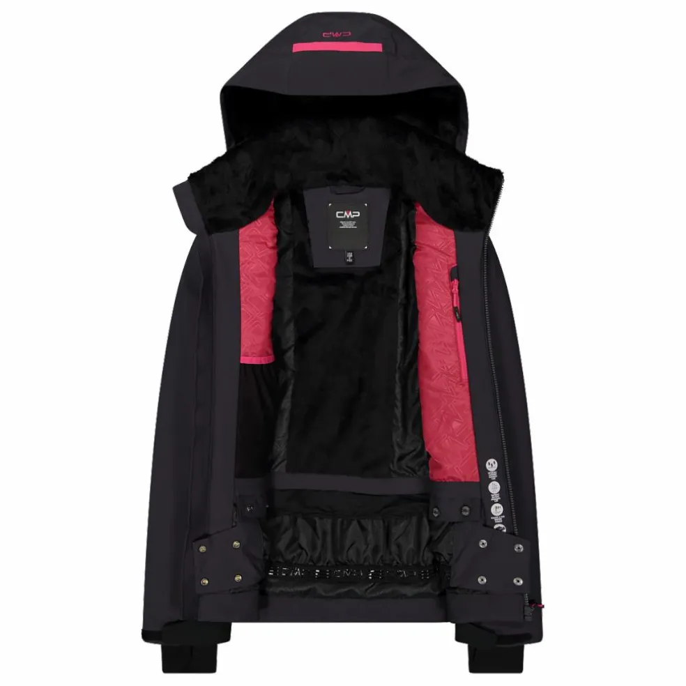 Damen-Skijacke aus 4-Way-Stretchgewebe mit abnehmbarer Kapuze