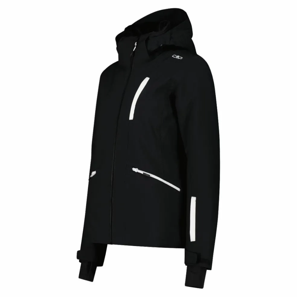 Damen-Skijacke aus 4-Way-Stretchgewebe mit abnehmbarer Kapuze