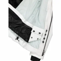 Damen-Skijacke mit abnehmbarer Kapuze aus Kunstfell