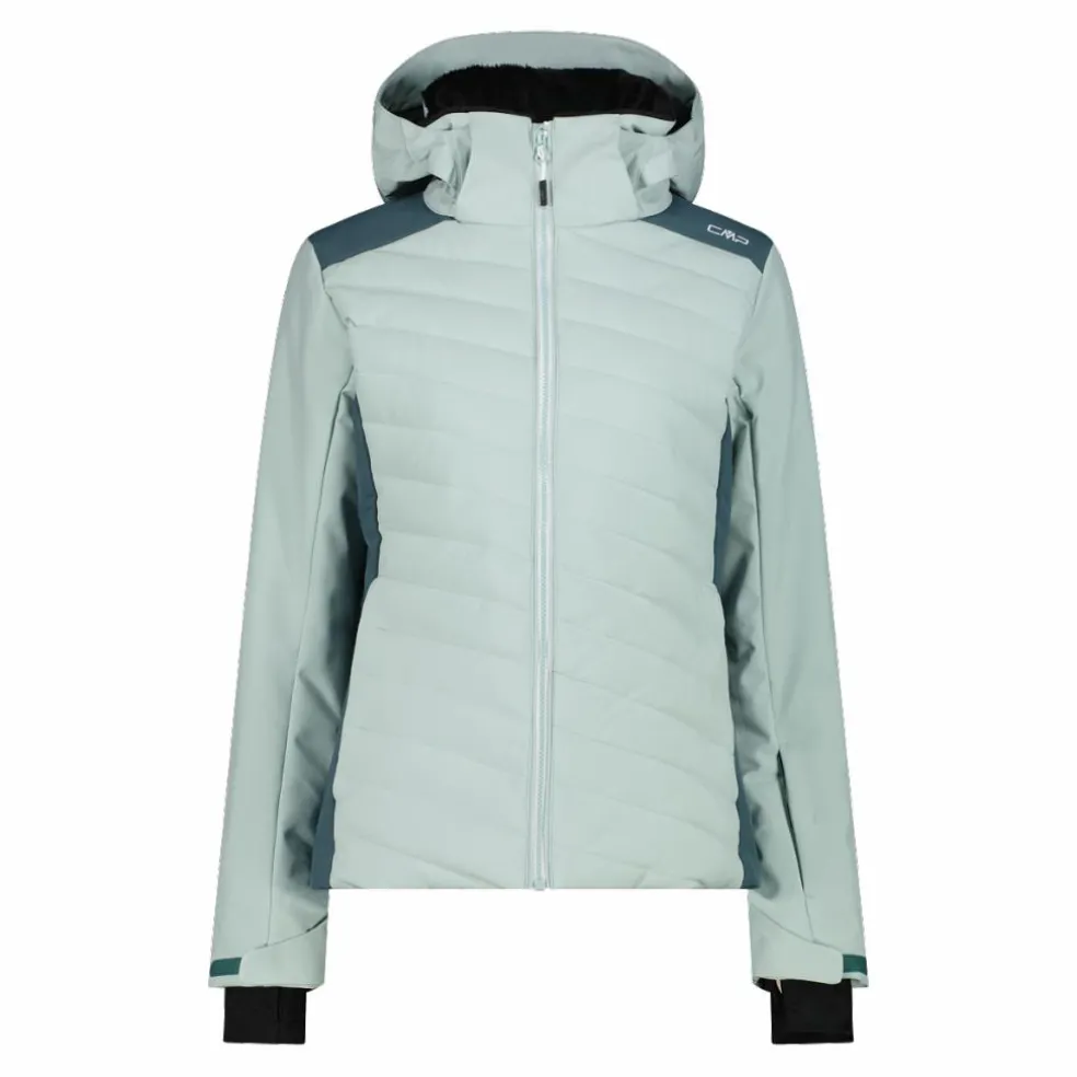 Damen-Skijacke mit diagonalen Steppnähten