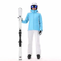 Damen-Skijacke mit diagonalen Steppnähten