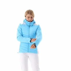 Damen-Skijacke mit diagonalen Steppnähten