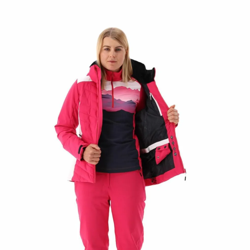 Damen-Skijacke mit diagonalen Steppnähten