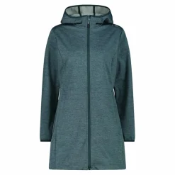 Damen-Softshell-Parka mit melierter Kapuze