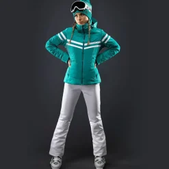 Damen-Stretch-Skihose ohne Wattierung mit Gamaschen