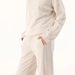 Damen-Sweatshirt aus Modal mit matt glänzendem Finish