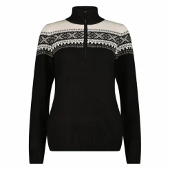 Damen-Sweatshirt mit halbem Reißverschluss in Wooltech