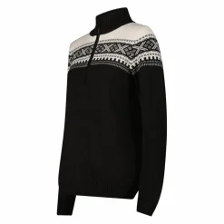 Damen-Sweatshirt mit halbem Reißverschluss in Wooltech