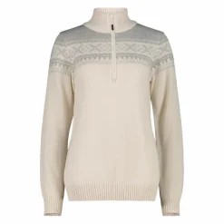 Damen-Sweatshirt mit halbem Reißverschluss in Wooltech