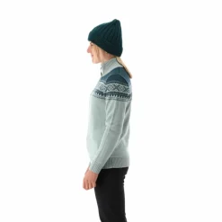 Damen-Sweatshirt mit halbem Reißverschluss in Wooltech
