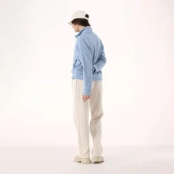 Damen-Sweatshirt mit hohem Kragen und Reißverschluss