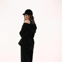 Damen-Sweatshirt ohne Reißverschluss mit fest angebrachter Kapuze