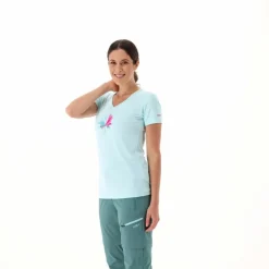 Damen-T-Shirt aus Funktionsgewebe mit Print vorne