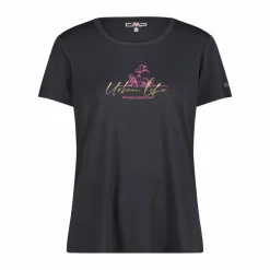 Damen-T-Shirt aus Piqué mit Print vorne