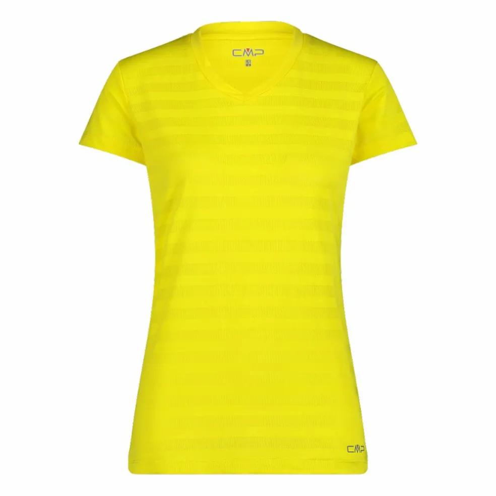 Damen-T-Shirt mit horizontalen Mesh-Einsätzen