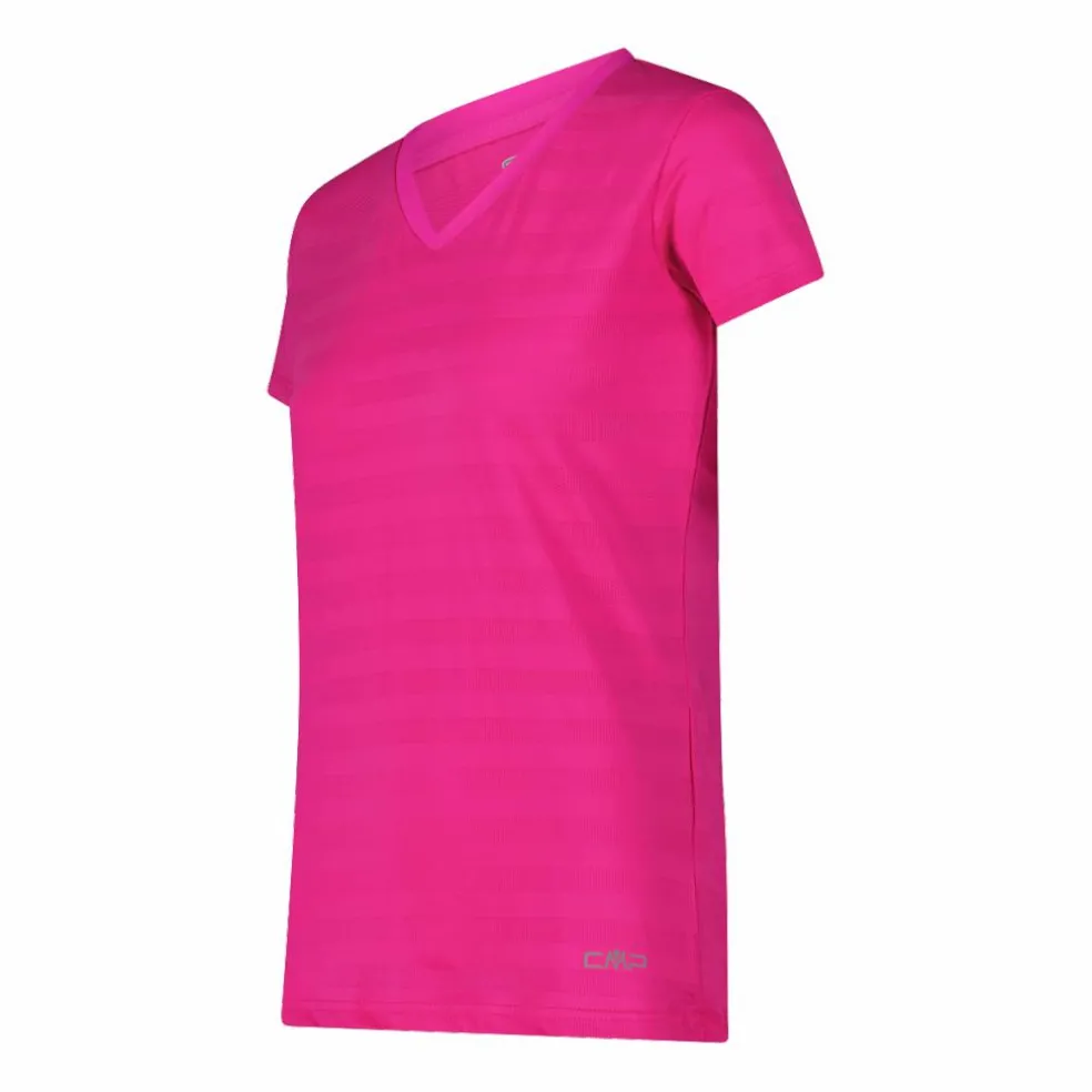 Damen-T-Shirt mit horizontalen Mesh-Einsätzen