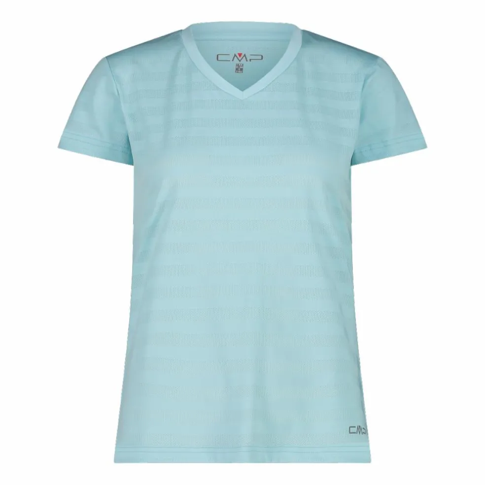 Damen-T-Shirt mit horizontalen Mesh-Einsätzen