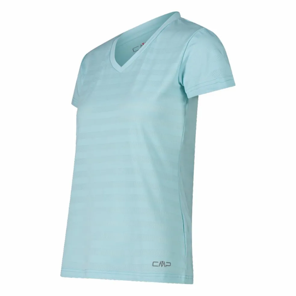 Damen-T-Shirt mit horizontalen Mesh-Einsätzen