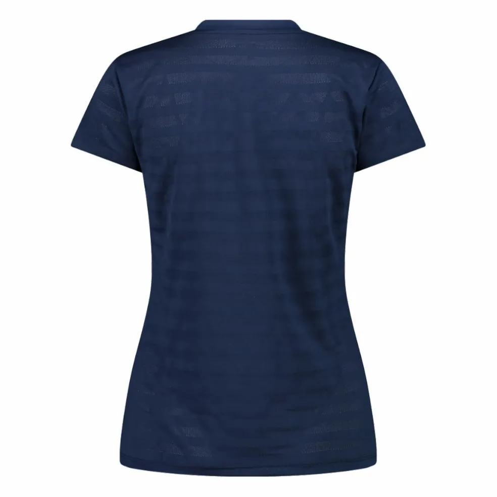 Damen-T-Shirt mit horizontalen Mesh-Einsätzen