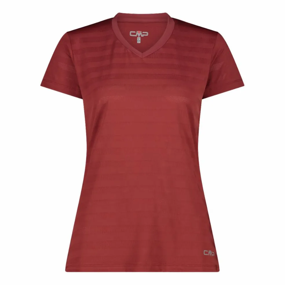 Damen-T-Shirt mit horizontalen Mesh-Einsätzen