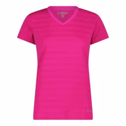 Damen-T-Shirt mit horizontalen Mesh-Einsätzen