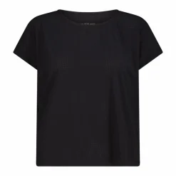 Einfarbiges technisches T-Shirt mit kurzen Ärmeln für Damen