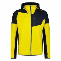 Fleece Grid Tech mit Reißverschluss für Herren mit Kapuze meliert