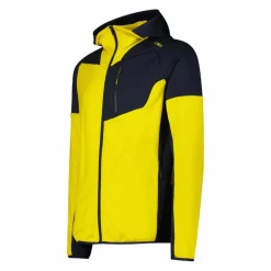 Fleece Grid Tech mit Reißverschluss für Herren mit Kapuze meliert