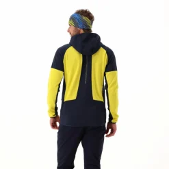 Fleece Grid Tech mit Reißverschluss für Herren mit Kapuze meliert