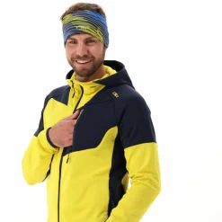 Fleece Grid Tech mit Reißverschluss für Herren mit Kapuze meliert