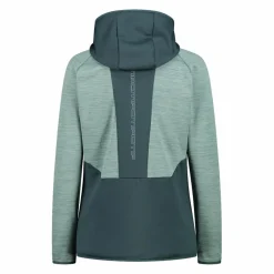 Fleece Grid Tech mit Reißverschluss für Damen meliert mit Kapuze