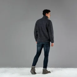 Fleecegefütterte Herrenjacke aus recyceltem Polyester-Melange