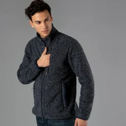 Fleecegefütterte Herrenjacke aus recyceltem Polyester-Melange