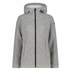 Fleecejacke für Damen aus Knit Tech Melange mit Kapuze